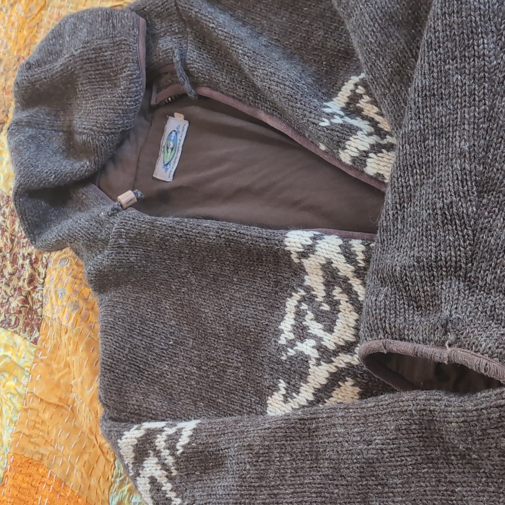 Wool sweater coat